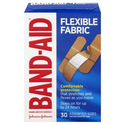 Order Band-Aid Flexible Fabric Bandages Assorted (30 count) food online from 7-Eleven By Reef store, Atlanta on bringmethat.com