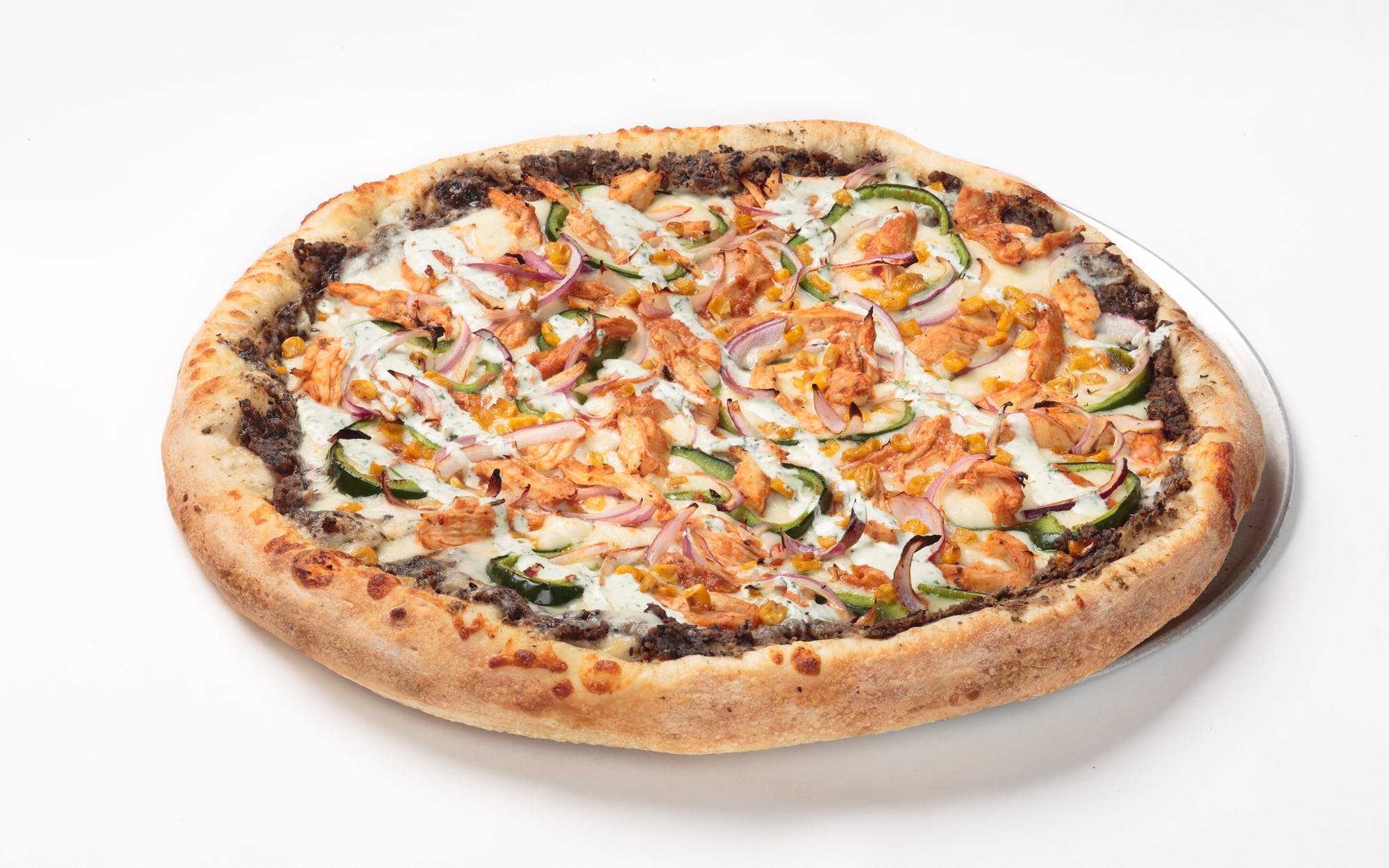 Order Abodo Chicken Pizza - Small 10'' (4 Slices) food online from Oggi Sports | Brewhouse | Pizza store, Mission Viejo on bringmethat.com