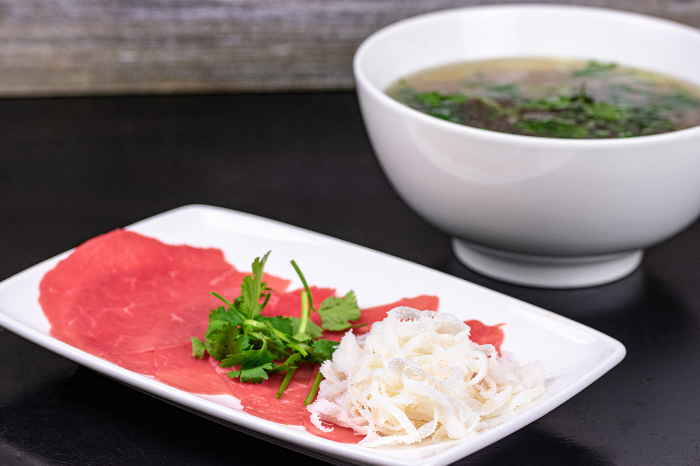 Order 5. Rare Flank Steak with Tripe Pho food online from Kv Noodle store, San Jose on bringmethat.com