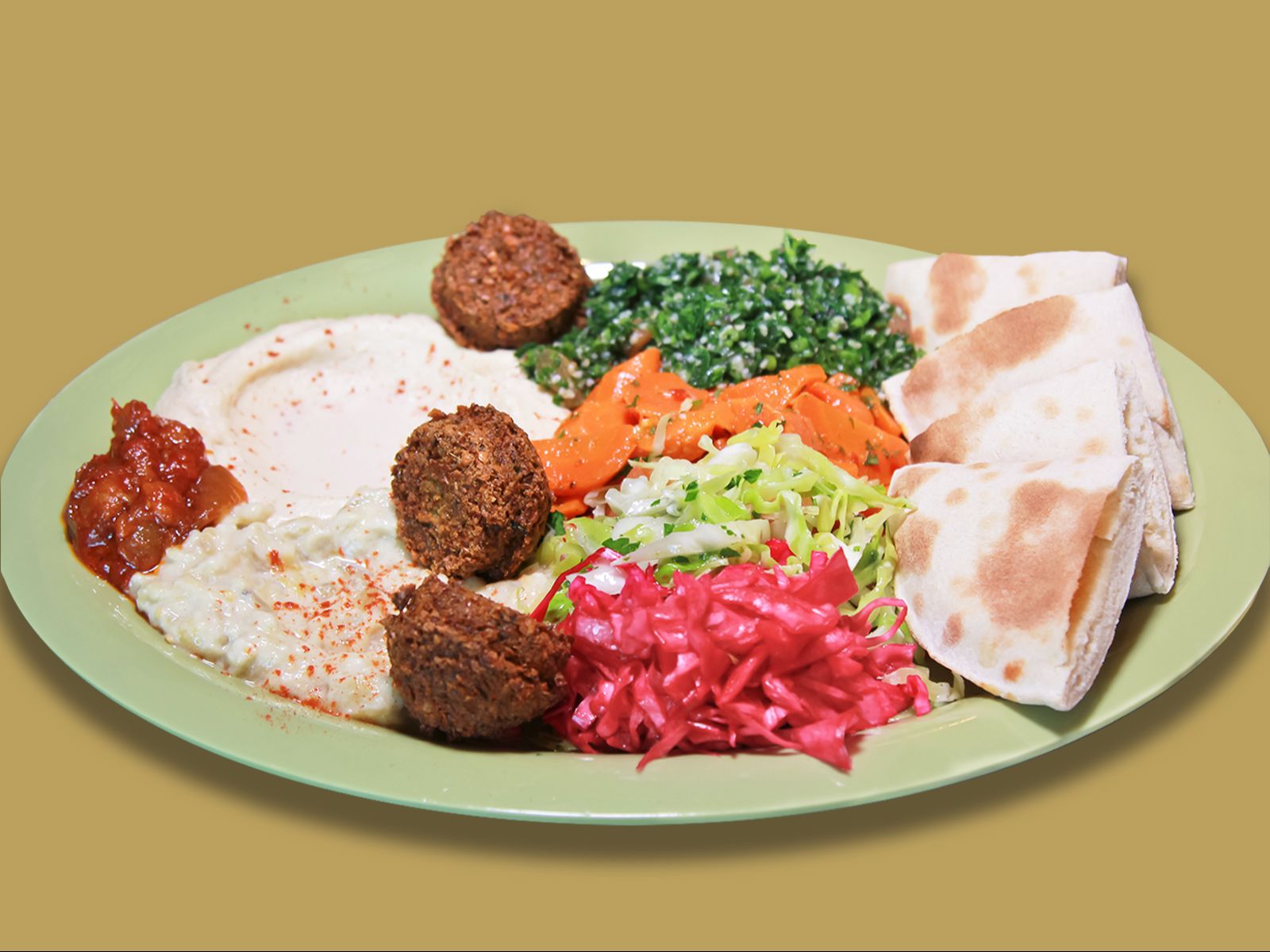 Order Combo Veggie Plate food online from Micheline'S Pita House store, San Diego on bringmethat.com