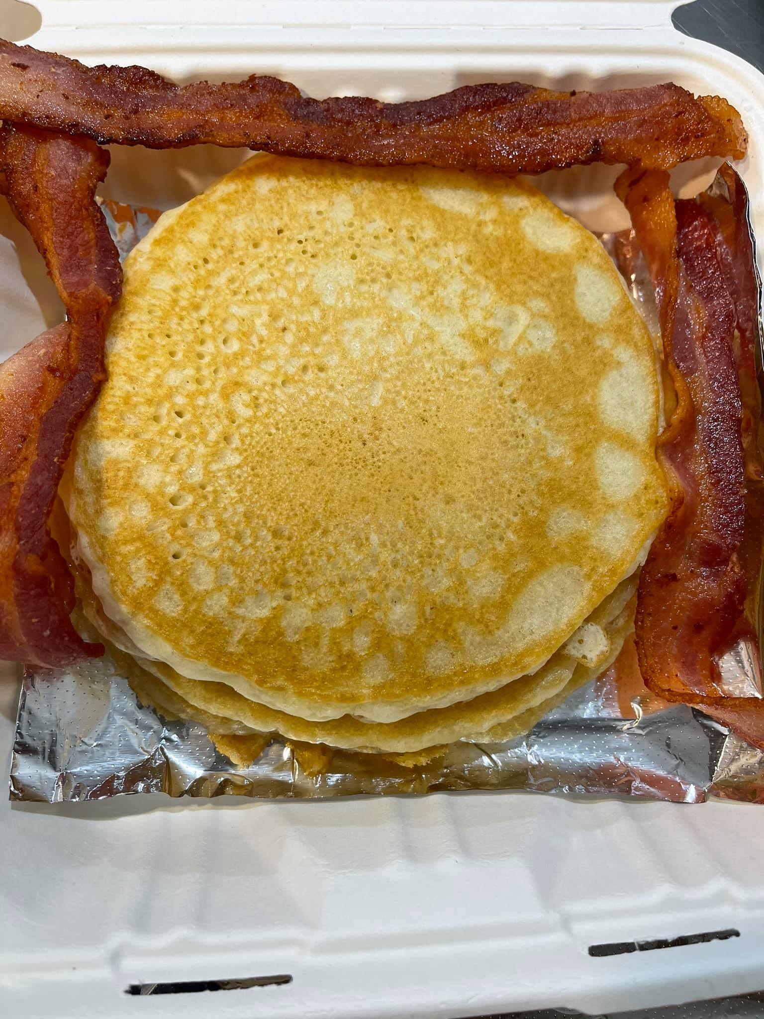 Order 3 Piece Pancakes and Meat food online from Miss Yvonne's store, Edgewater on bringmethat.com