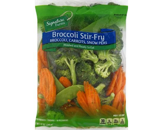 Order Signature Farms · Broccoli Stir Fry with Carrots & Snow Peas (12 oz) food online from Shaw's store, Newburyport on bringmethat.com