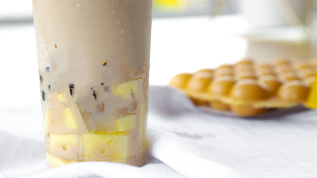 Order A7. Milk Tea with Boba, Pudding and Lychee Jelly (L) food online from Happy Lemon store, Bellevue on bringmethat.com