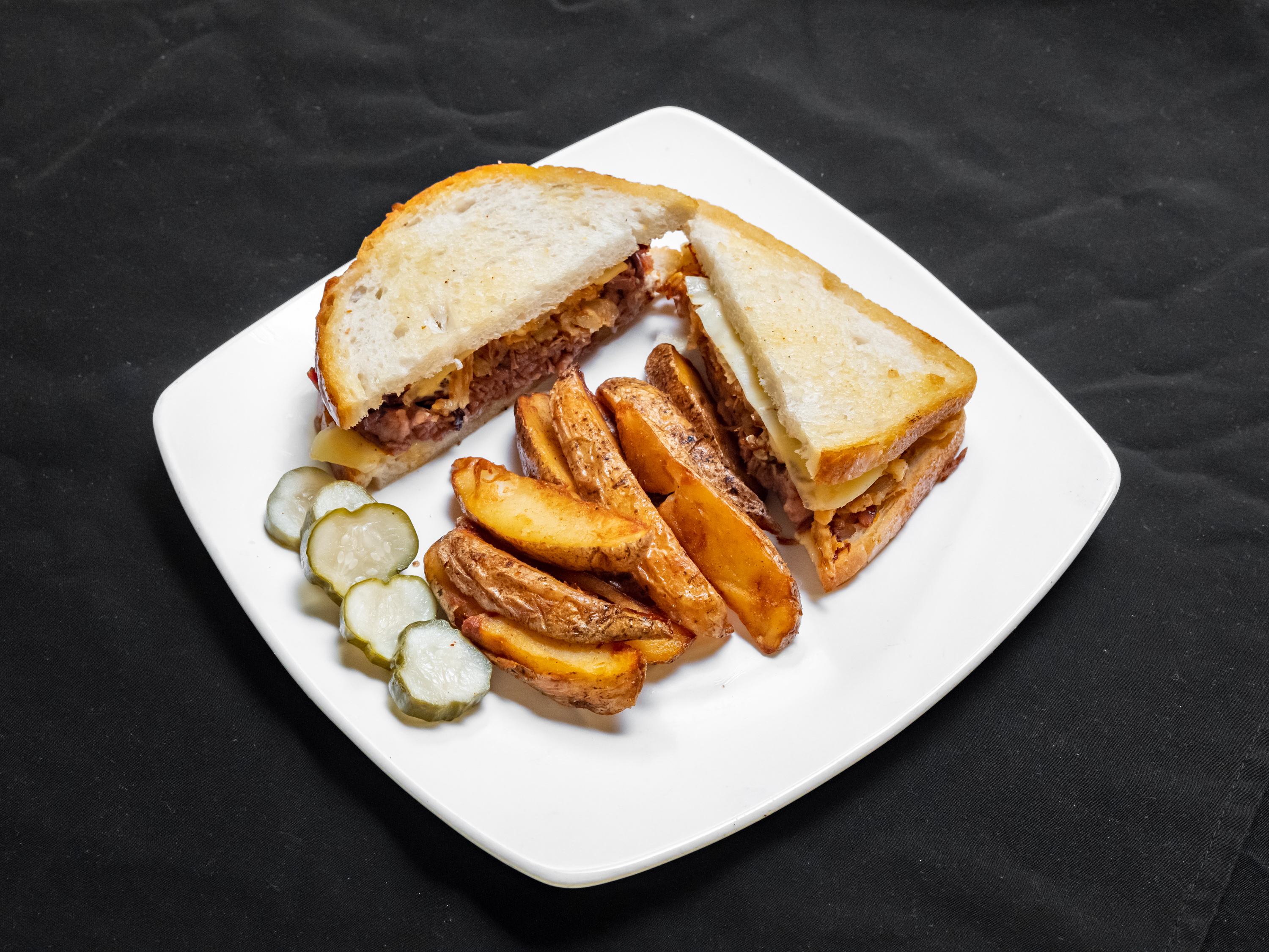 Order Detroit Beef & Cheddar Sandwich food online from Lazybones Smokehouse store, Roseville on bringmethat.com