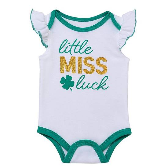 Order Baby Starters® Size 3M "Little Miss Luck" Flutter Sleeve Bodysuit in White food online from Bed Bath & Beyond store, Lancaster on bringmethat.com