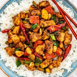 Order Kung Pao Chicken (w. White Rice) 宫保鸡丁 food online from Fine China store, Lansing on bringmethat.com