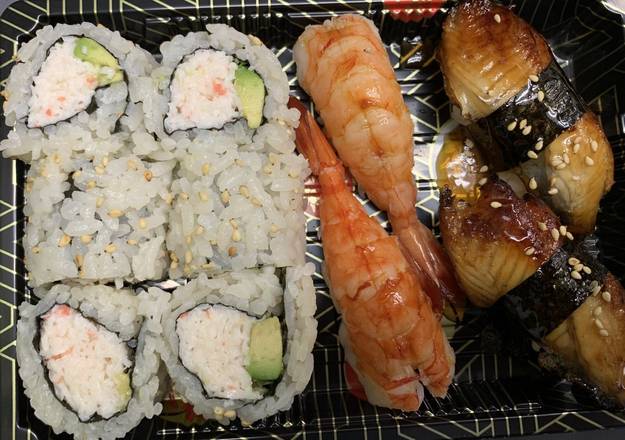 Order Dinner Box 17 Unagi Ebi and CA roll food online from Ryoshin Sushi store, Belmont on bringmethat.com