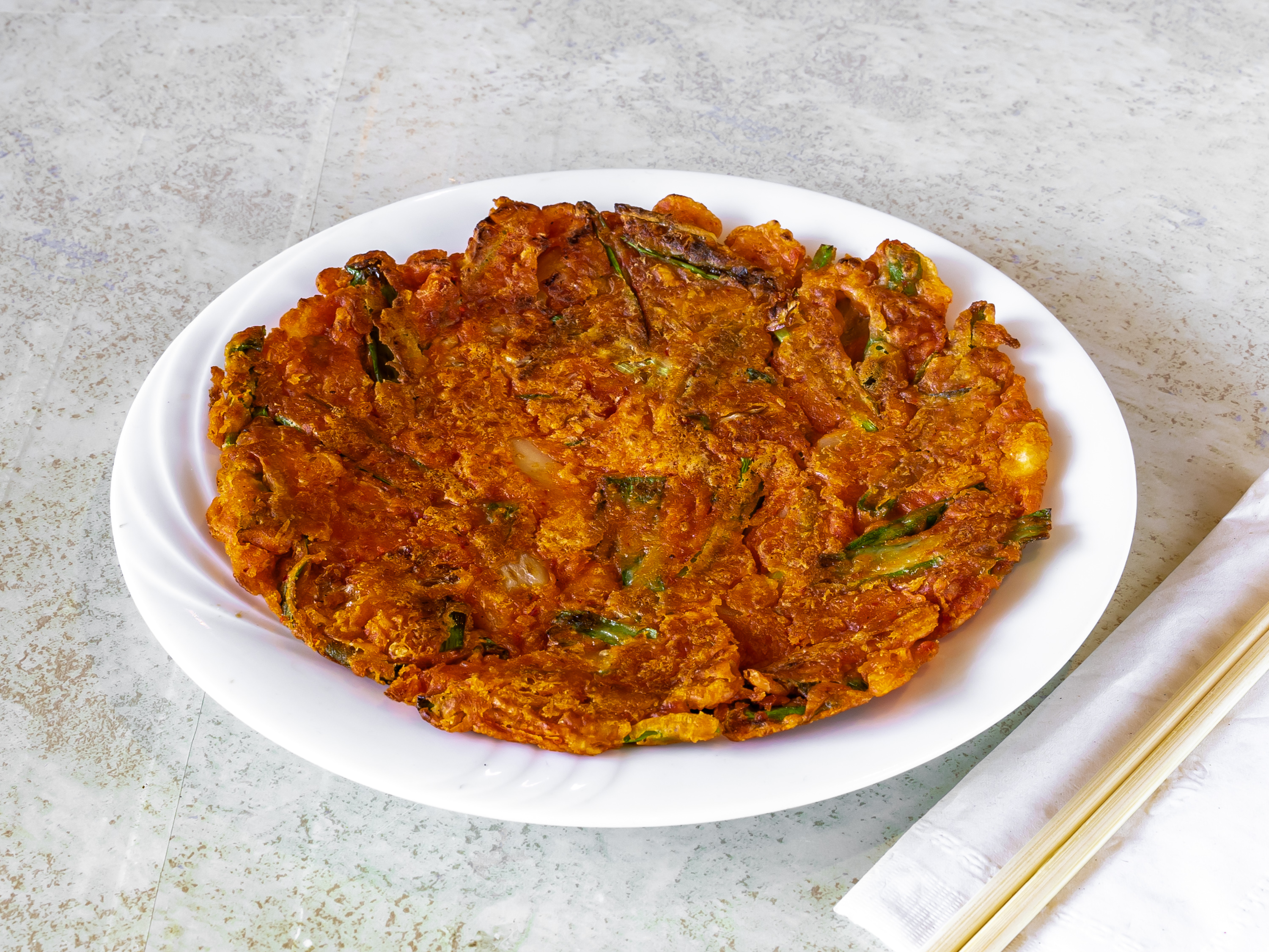 Order Kimchi Pancake 김치파전 food online from Go Ba Woo store, Tappan on bringmethat.com