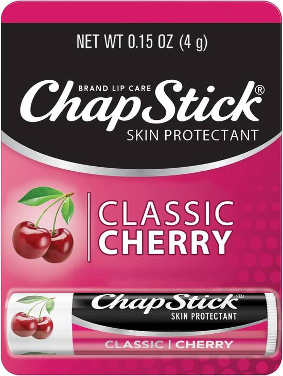 Order ChapStick Classic ( Cherry Flavor) Skin Protectant Flavored Lip Balm Tube, 0.15 Ounce Each food online from Exxon Food Mart store, Port Huron on bringmethat.com
