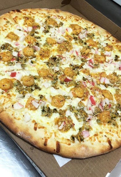 Order 13. Seafood Pizza - Small 12" (8 Slices) food online from Hometown Pizza of Bristol store, Bristol on bringmethat.com