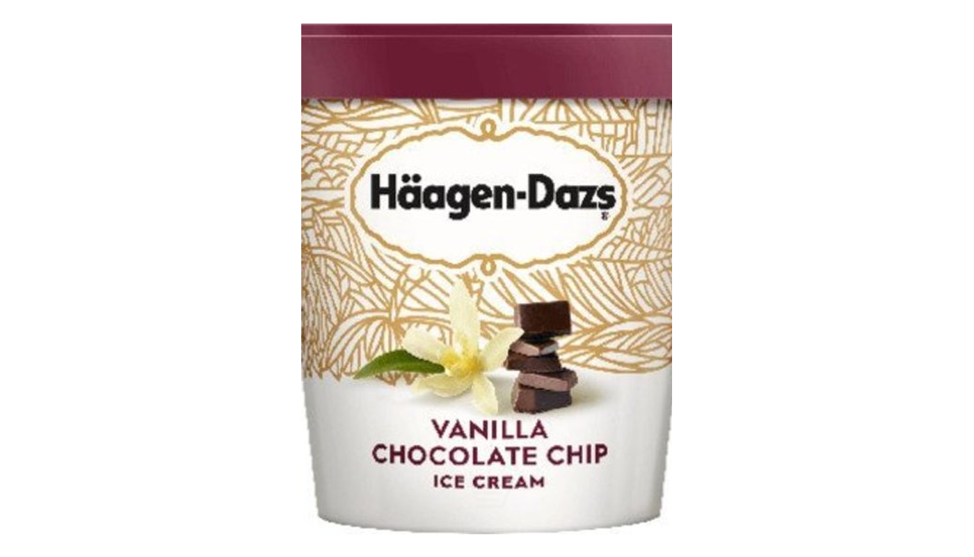 Order Haagen-Dazs Vanilla Chocolate Chip 14oz Container food online from Robert Market store, Los Angeles on bringmethat.com