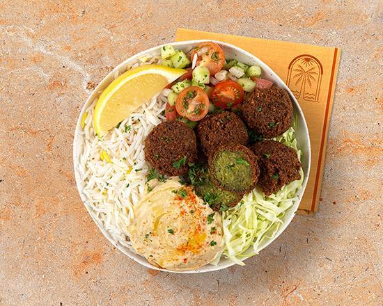 Order Falafel Rice Bowl food online from Mediterranea Rice Bowls store, Reston on bringmethat.com