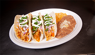 Order Tinga Tacos food online from La Parrilla Mexican Restaurant store, Acworth on bringmethat.com