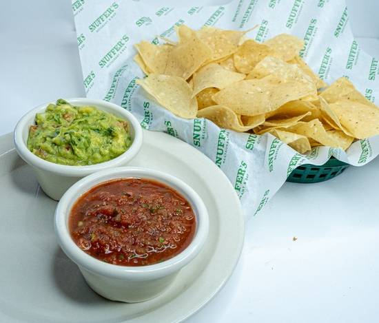Order Chips + Guac + Salsa food online from Snuffer's Restaurant & Bar store, Dallas on bringmethat.com
