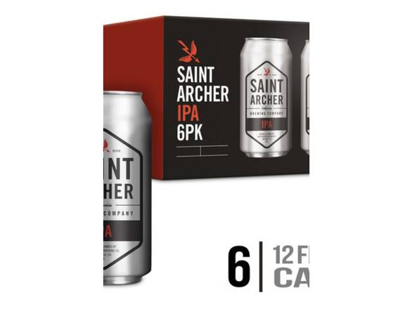 Order Saint Archer IPA - 6x 12oz Cans food online from Booze & Brews Liquor store, Burbank on bringmethat.com