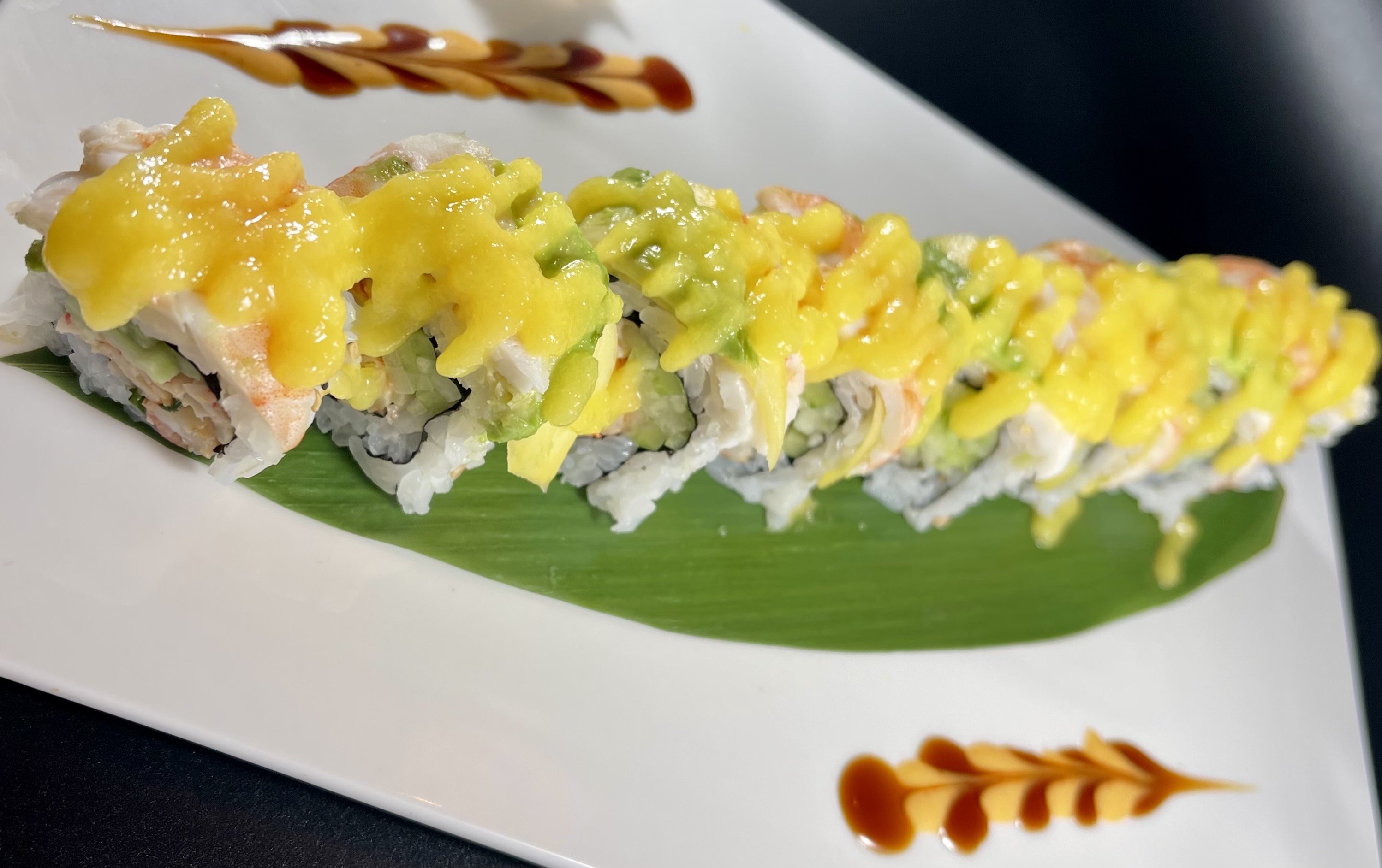 Order Tropical Roll food online from Tsuki Sushi store, Lombard on bringmethat.com