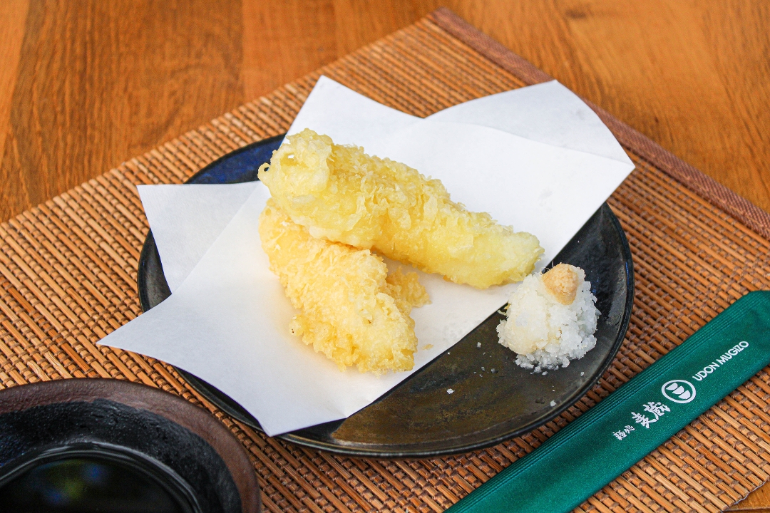 Order SQUID TEMPURA (2pc)* food online from Udon Mugizo San Jose store, San Jose on bringmethat.com