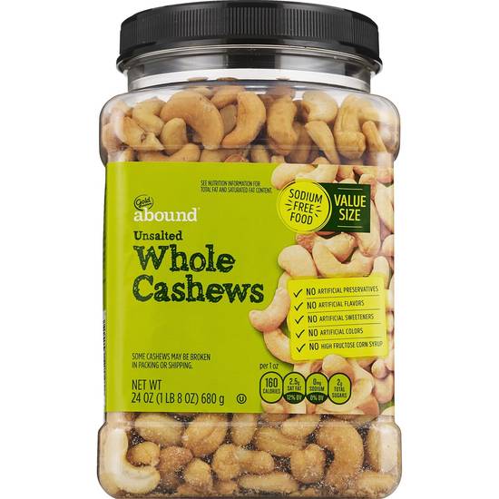 Order Gold Emblem Abound Unsalted Whole Cashews, 24 OZ food online from Cvs store, SARATOGA on bringmethat.com