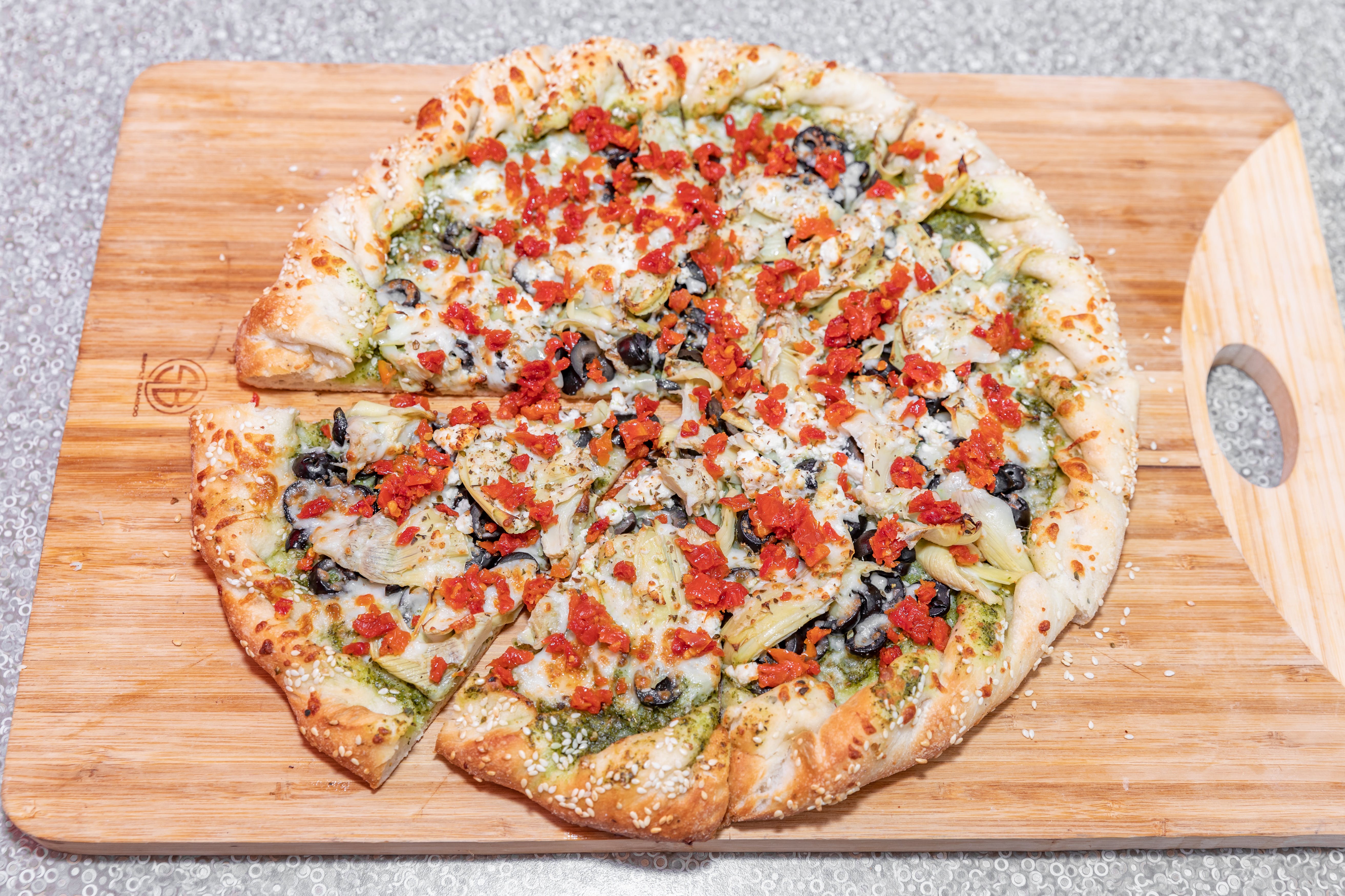 Order Mediterranean Delight Pizza - Personal 8" food online from Antelope Market store, Antelope on bringmethat.com