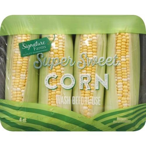 Order Signature Farms · Corn Super Sweet (4 ears) food online from Shaw's store, Concord on bringmethat.com