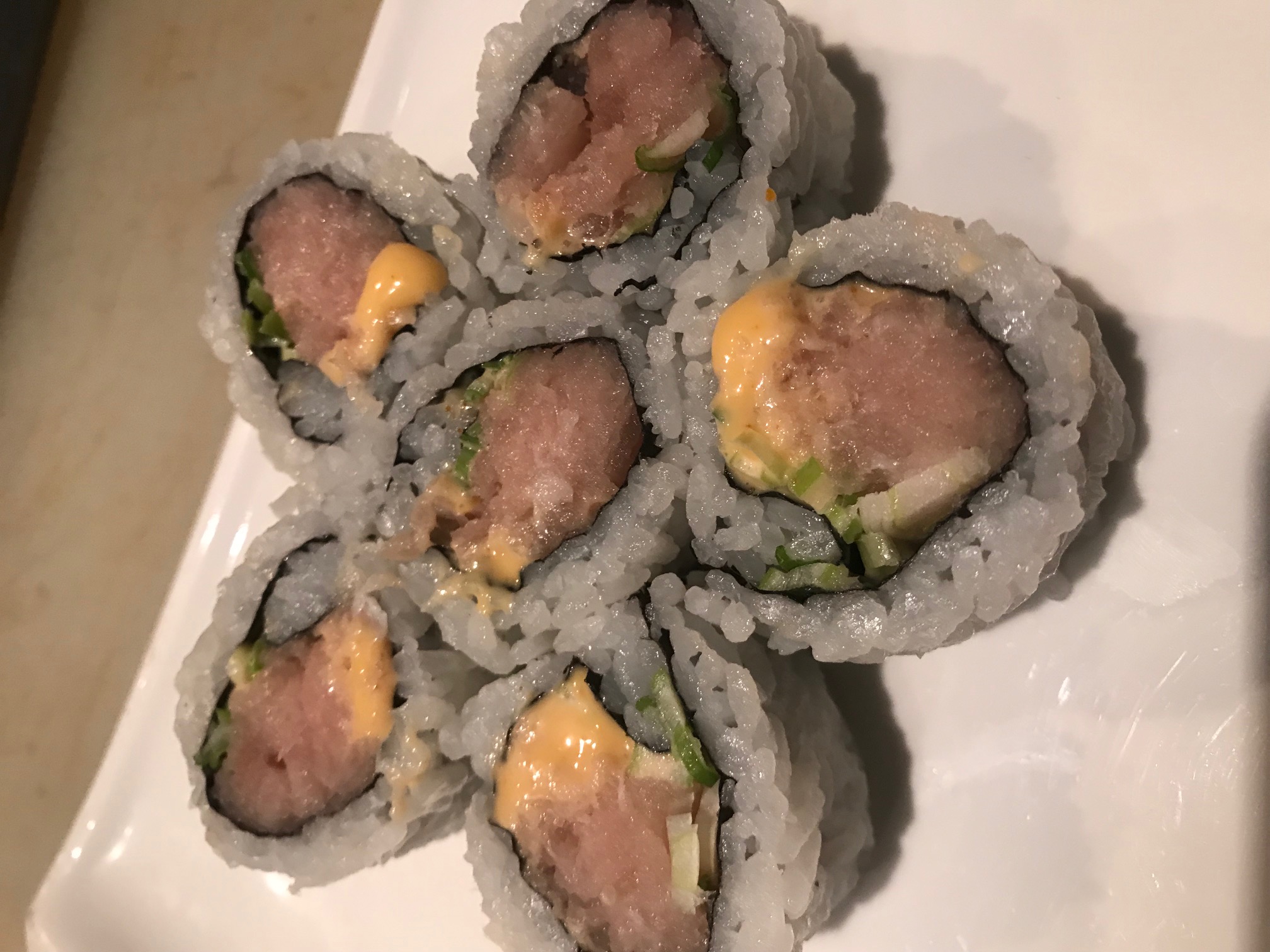 Order Spicy White Tuna Roll food online from Big Bite Sushi store, Chicago on bringmethat.com