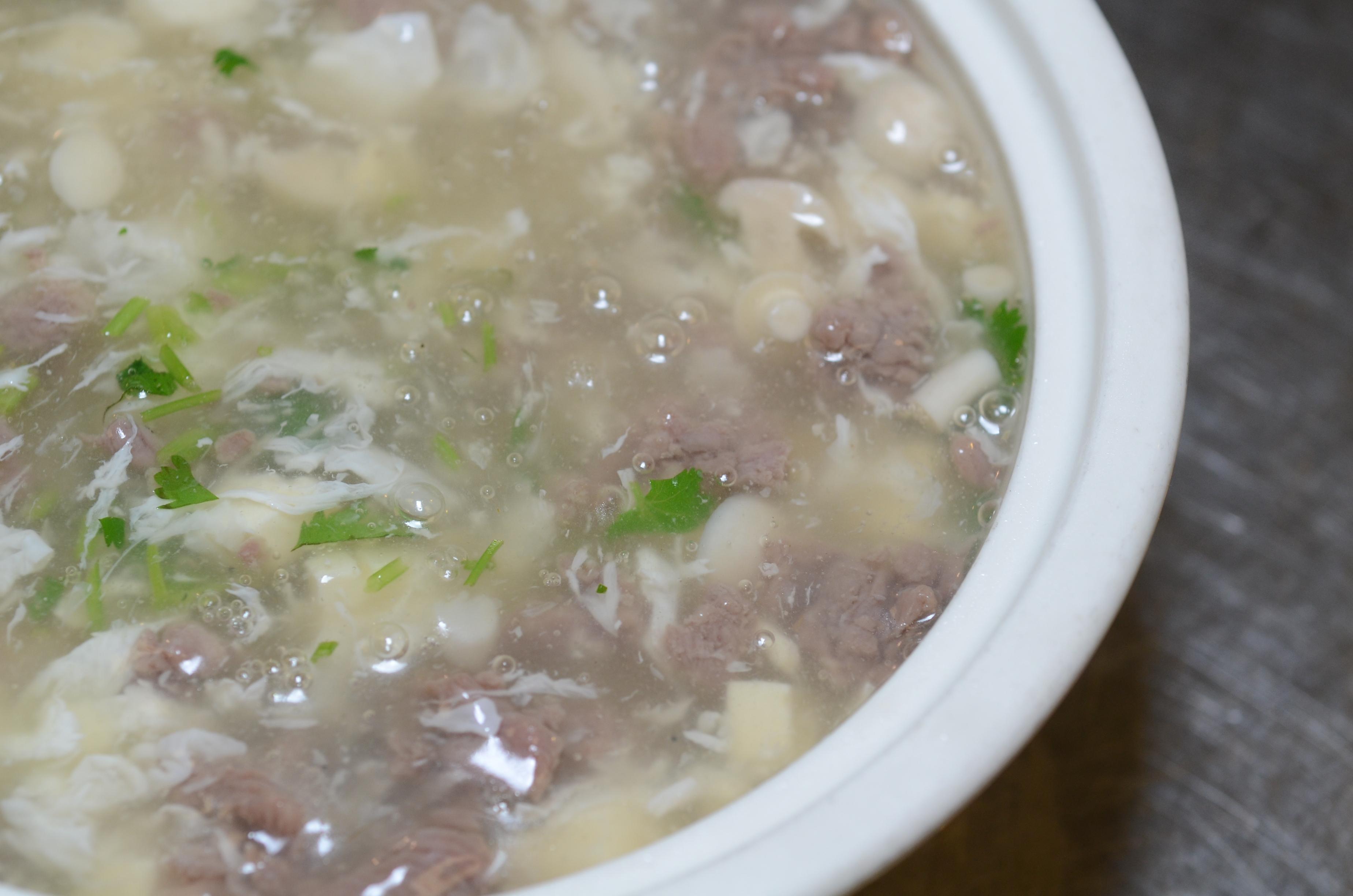 Order West Lake Minced Beef Soup food online from Asian Pearl store, Richmond on bringmethat.com