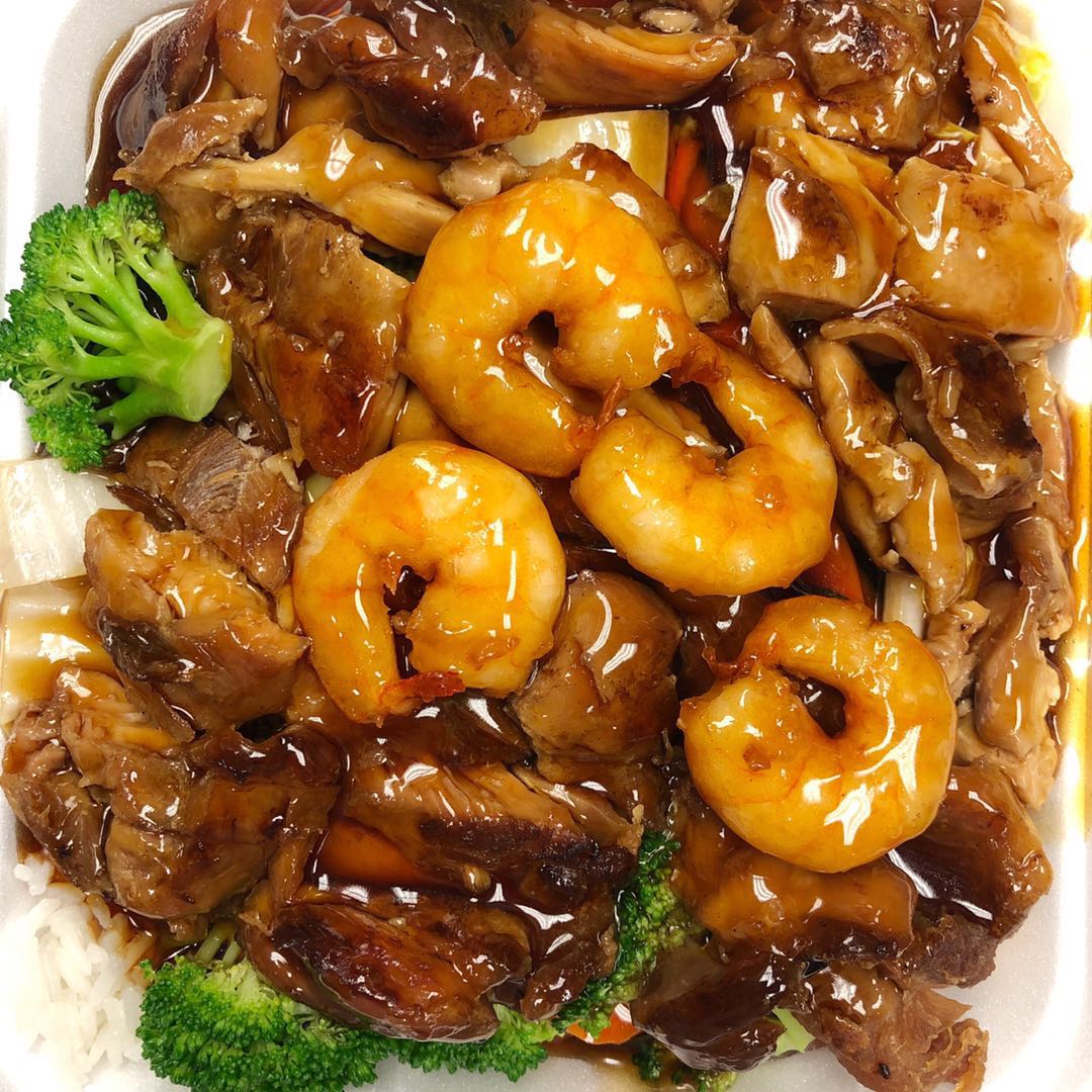 Order Chicken and Shrimp Plate food online from China A Go Go store, Las Vegas on bringmethat.com