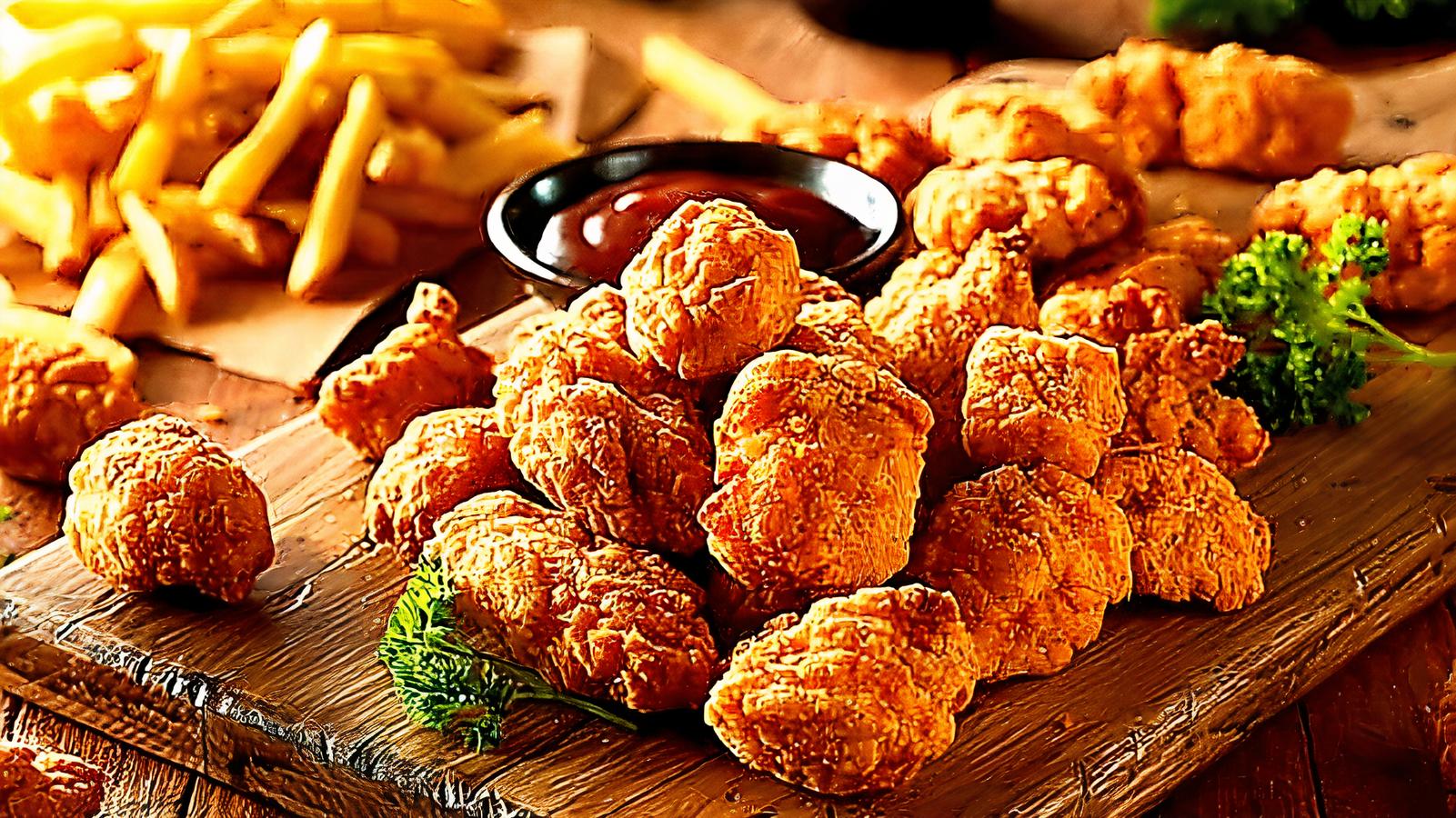 Order Six Piece Chicken Nuggets with Fries food online from Kennedy Fried Chicken Halal store, Woodbridge Township on bringmethat.com