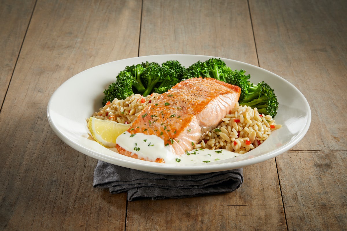 Order Atlantic Salmon* food online from Bj Restaurant & Brewhouse store, Lewisville on bringmethat.com