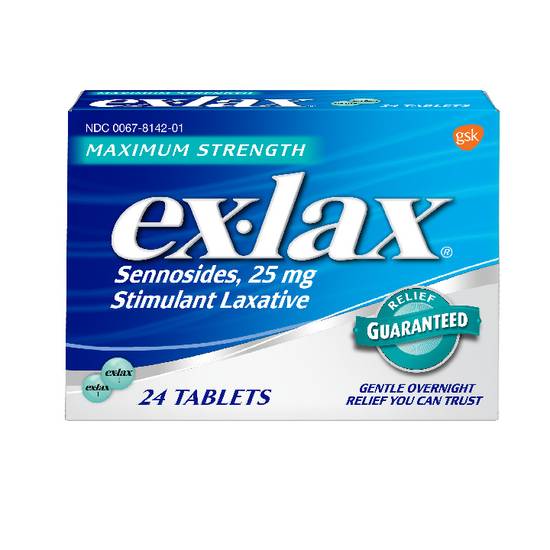 Order Ex-Lax Maximum Strength Laxative Tablets Sennosides Stimulant 25 mg (24 ct) food online from Rite Aid store, Tredyffrin on bringmethat.com
