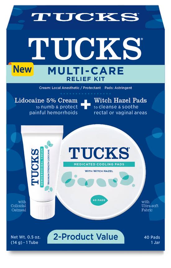 Order Tucks Multi-Care Kit Witch Hazel Pads & Lidocaine (40 ct) food online from Rite Aid store, Wilmington on bringmethat.com