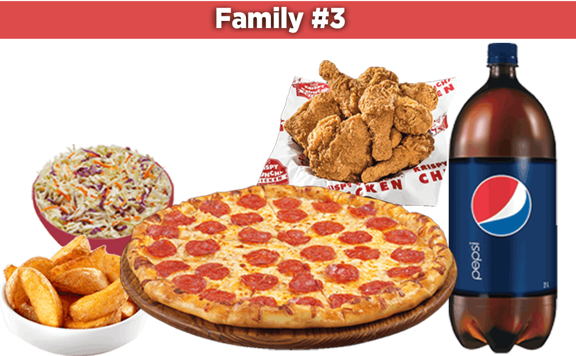 Order Family Meal Deal #3 - Special food online from Queen Pizza & Krispy Krunchy Chicken store, Bakersfield on bringmethat.com