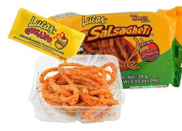 Order Lucas Salsagheti mango -Small food online from Abc Discount Store store, San Diego on bringmethat.com
