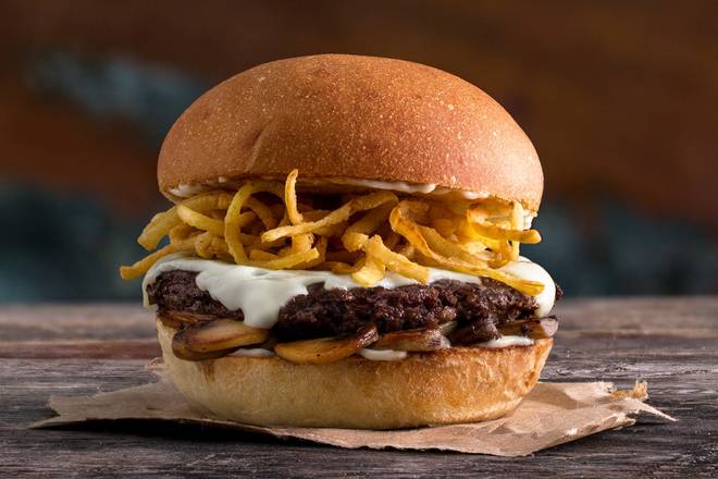 Order Mushroom Swiss Burger food online from Mooyah Burgers, Fries & Shakes store, Madison on bringmethat.com