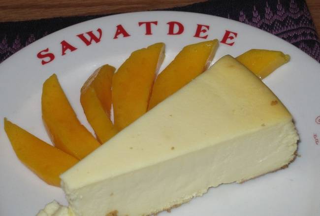Order Cheesecake w/ Fresh Mango food online from Sawatdee Thai - Washington Ave store, Minneapolis on bringmethat.com