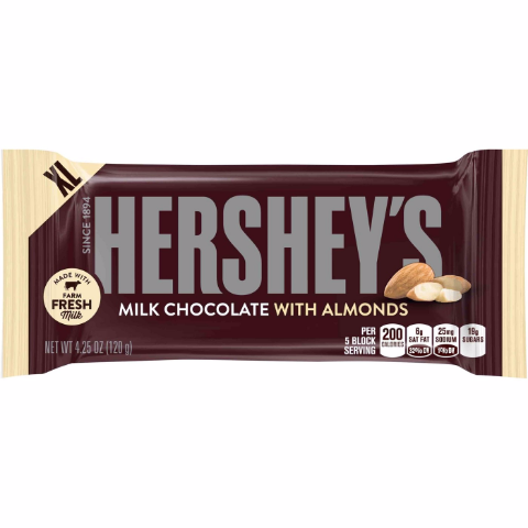 Order Hershey's Milk Chocolate Almonds XL 4.25oz food online from 7-Eleven store, Escondido on bringmethat.com