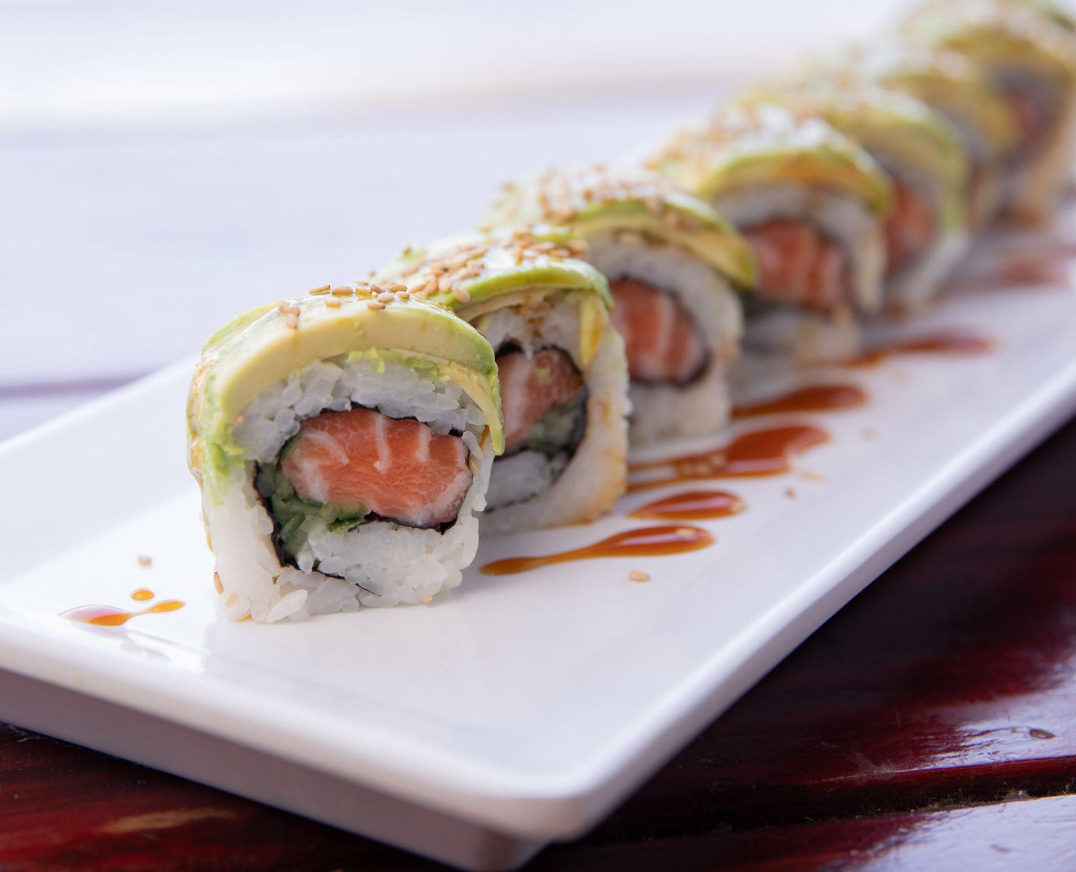 Order Caterpillar Roll food online from Meshuga 4 Sushi - W. Pico Blvd. store, Los Angeles on bringmethat.com