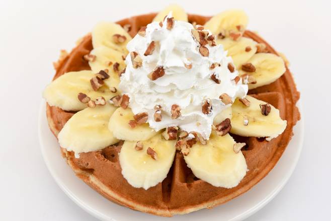 Order Banana & Pecan Waffle food online from Franks Grill store, Houston on bringmethat.com