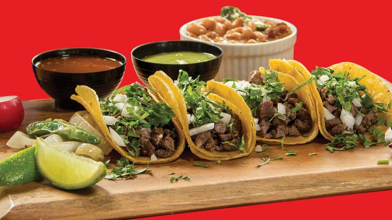 Order Street Tacos 4 - Sirloin food online from Taco Palenque store, Corpus Christi on bringmethat.com