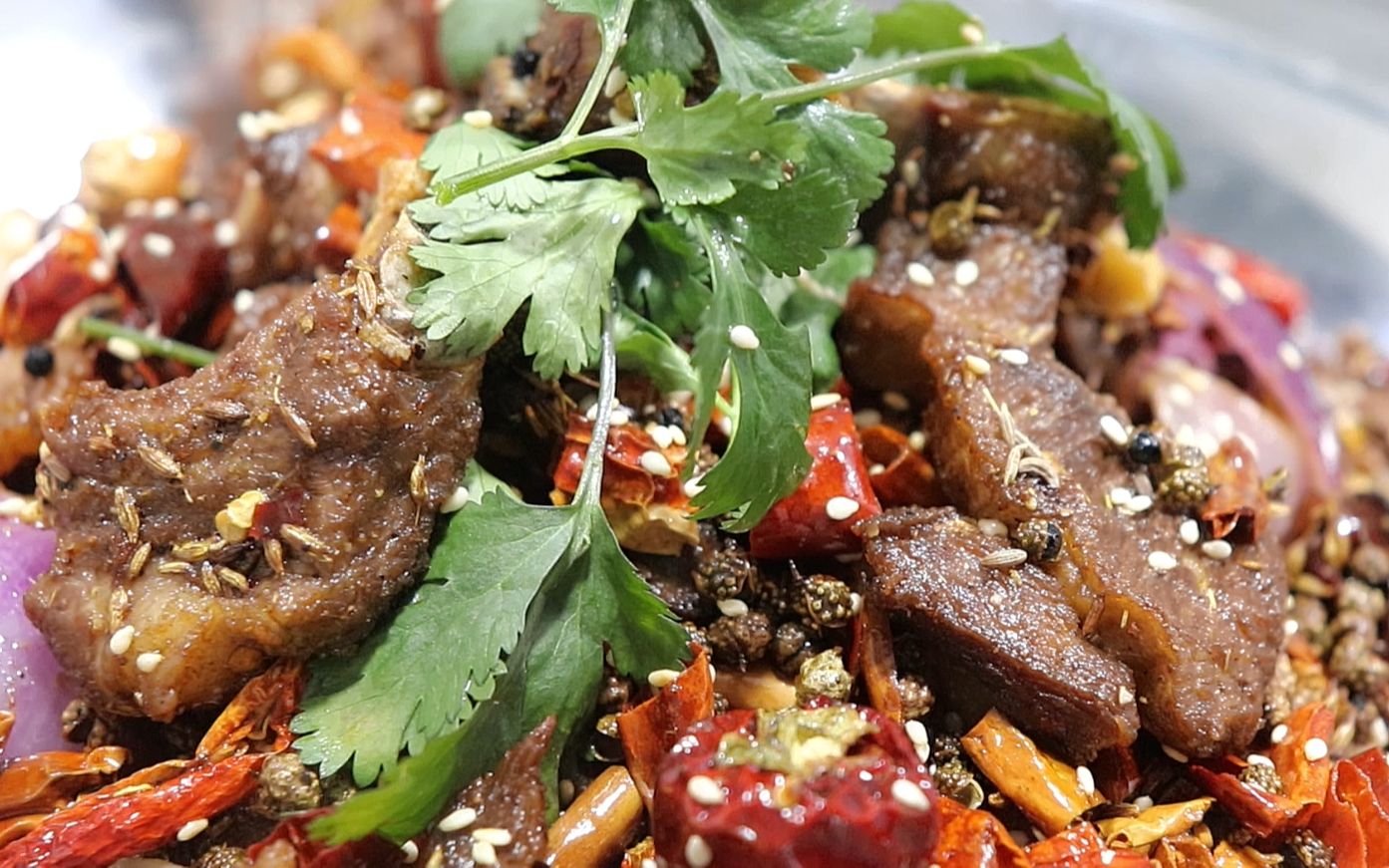 Order 92.  	Choice of Chicken, Beef or Lamb w.  	Griddle Cooked Chili Pepper & Cumin 	干鍋羊/牛/雞 food online from Szechuan Gourmet store, New York on bringmethat.com