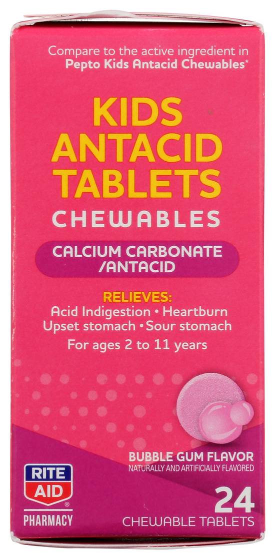 Order Rite Aid Kid Antacid Chewable Tablets Bubblegum Flavor (24 ct) food online from Rite Aid store, CONCORD on bringmethat.com