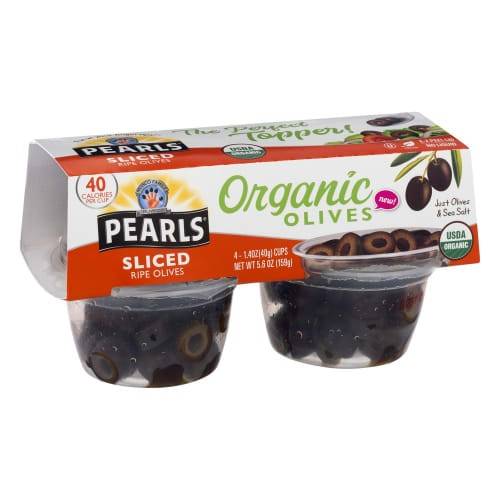 Order Pearls · Sliced Organic Ripe Olives (4 x 1.4 oz) food online from Pak 'N Save Foods store, Madera on bringmethat.com