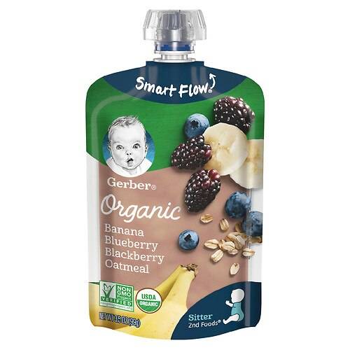 Order Gerber Organic Banana Blueberry Blackberry Oatmeal Baby Food Banana Blueberry Blackberry Oatmeal - 3.5 oz food online from Walgreens store, WEST BEND on bringmethat.com