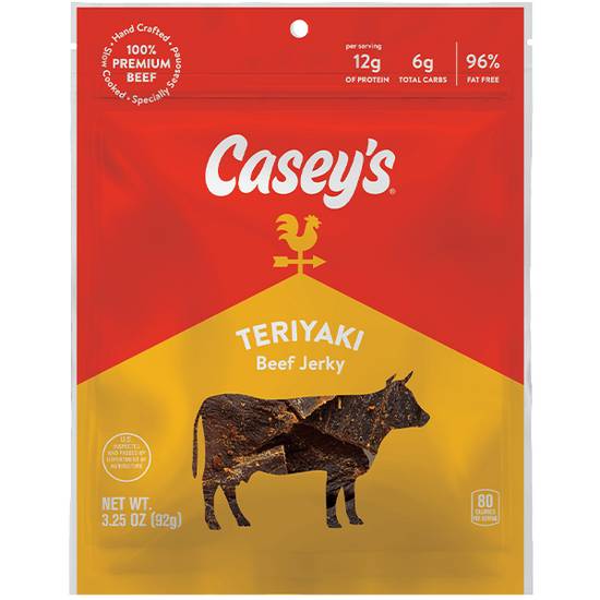 Order Casey's Teriyaki Beef Jerky 3.25oz food online from Casey's General Store store, Normal on bringmethat.com