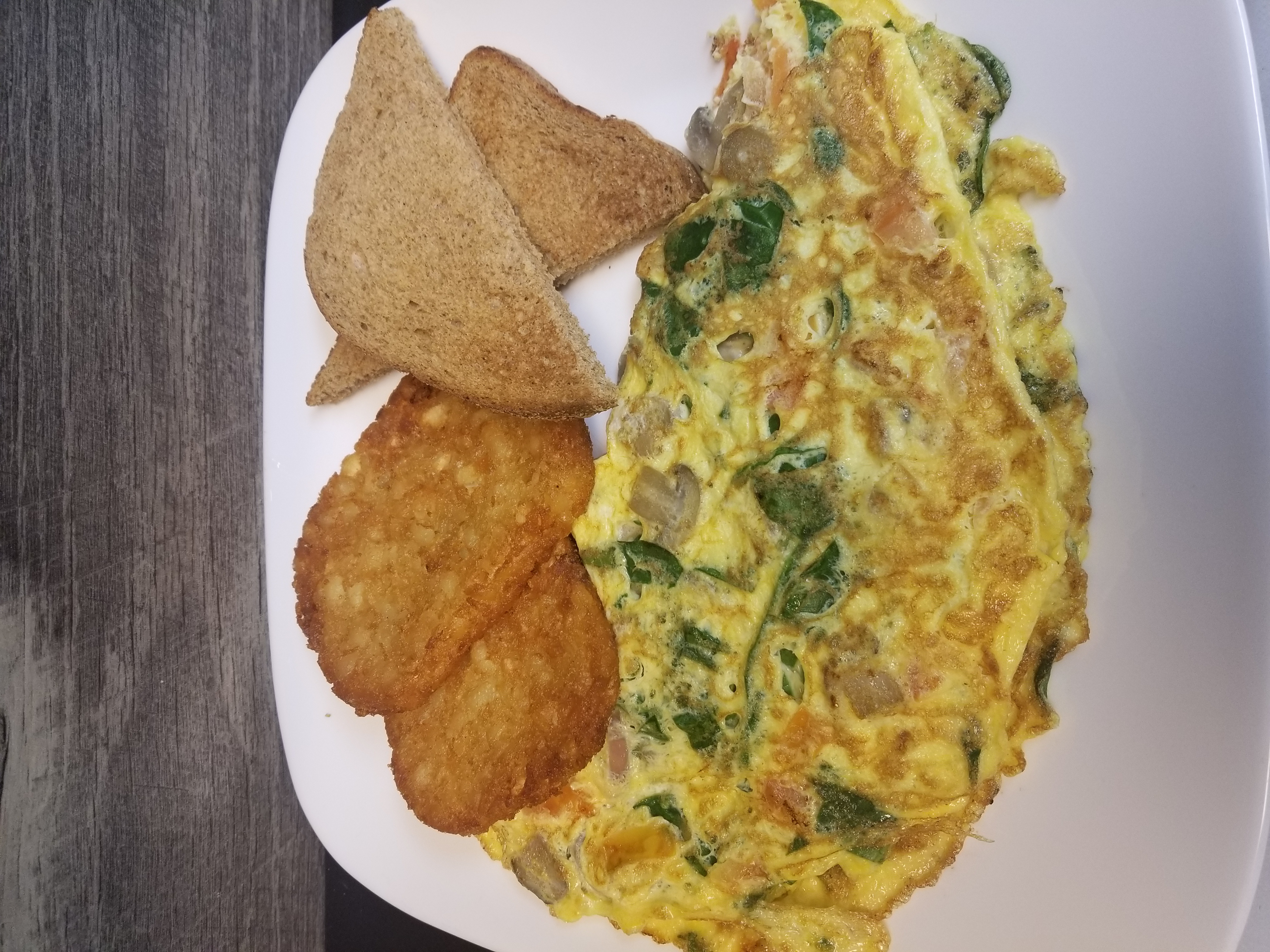 Order Spinach Omelet  food online from Brunella Portuguese Coffee & Deli store, Westfield on bringmethat.com