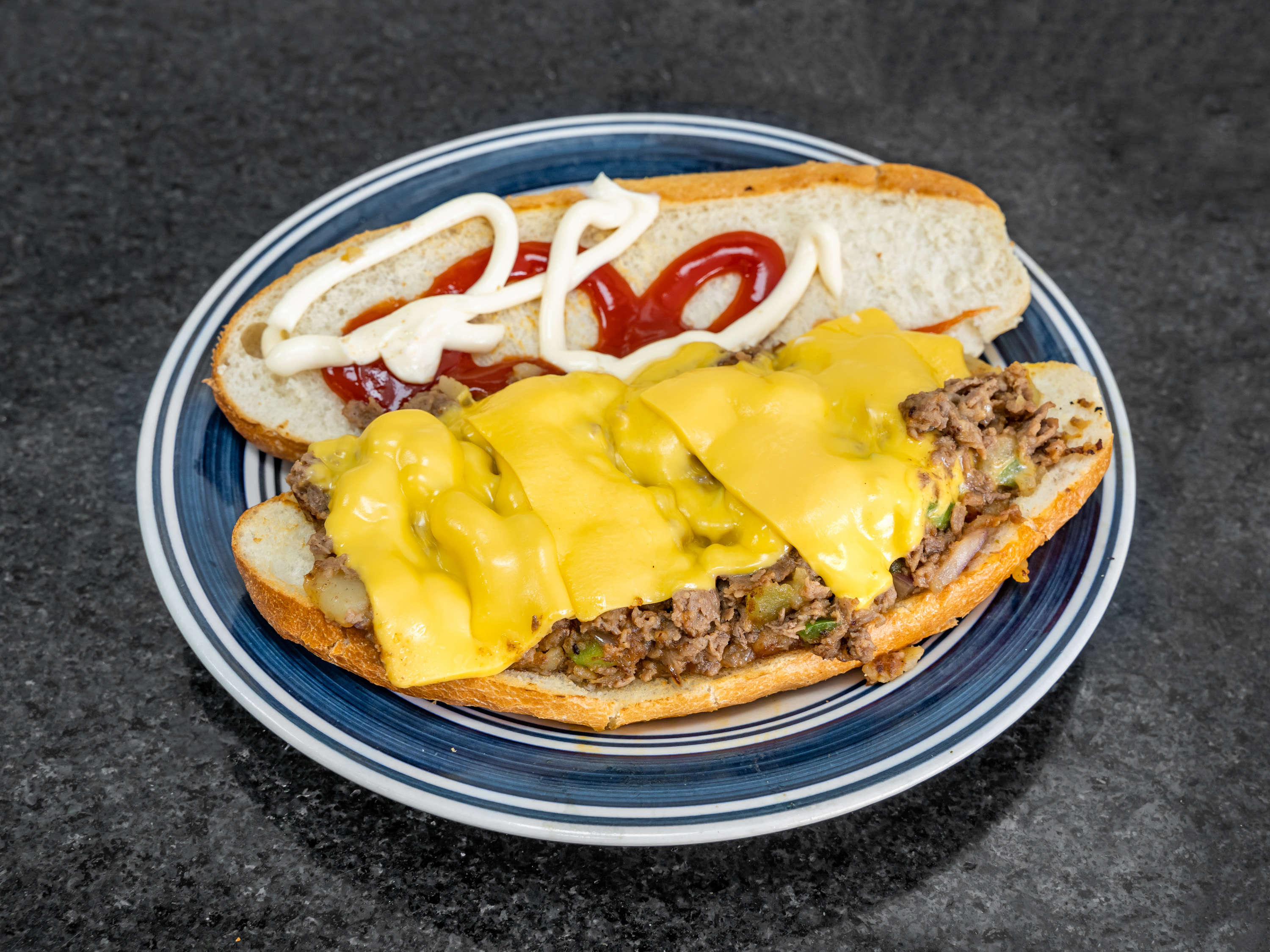 Order H3. Philly Cheesesteak Sandwich food online from La Bagel store, Edison on bringmethat.com