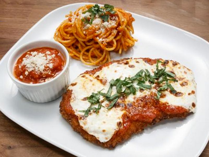 Order Veal Parmigiana - Entree food online from Brother Bruno Pizza store, Washingtonville on bringmethat.com