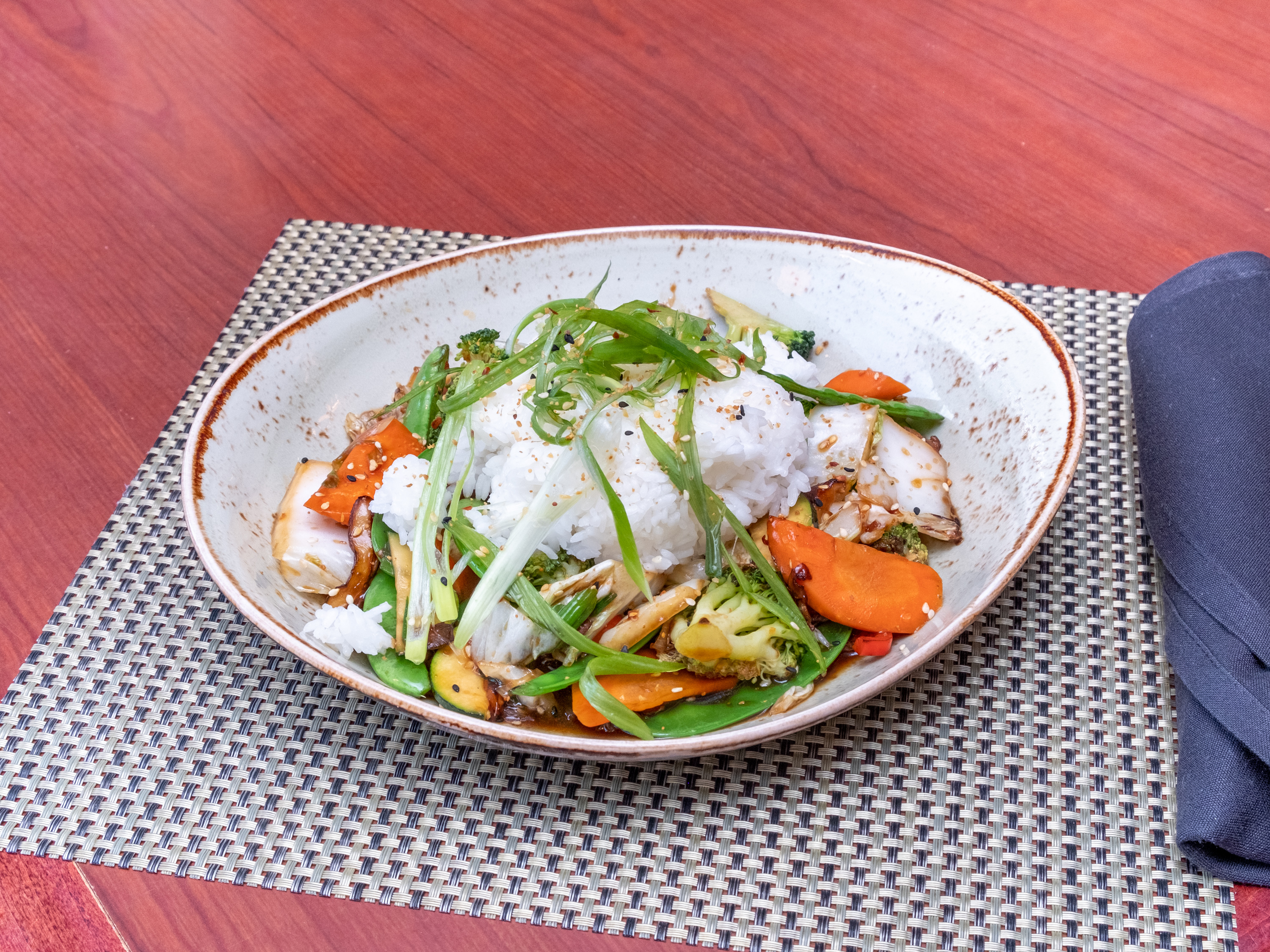 Order Stir-Fried Vegetable Rice Bowl food online from Winberie Restaurant & Bar store, Summit on bringmethat.com