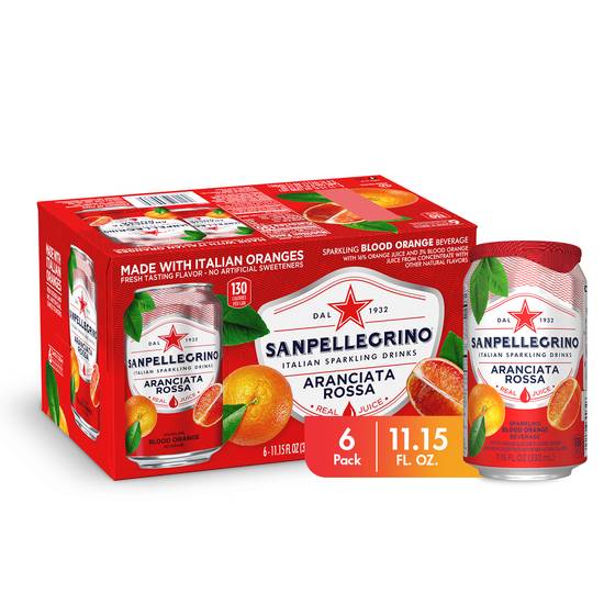 Order Sanpellegrino Sparkling Fruit Beverage Blood Orange 11.15 oz Cans (11.15 oz x 6 ct) food online from Rite Aid store, READING on bringmethat.com