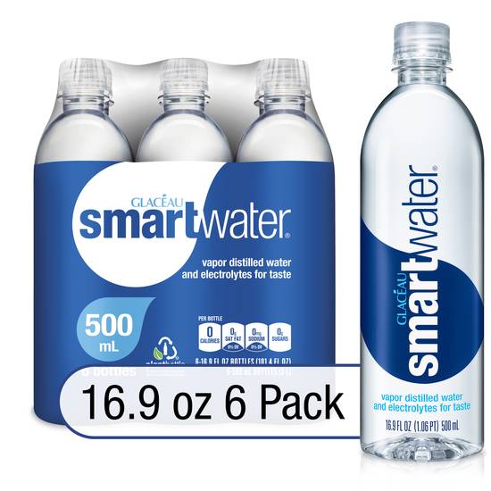 Order Smartwater Vapor Distilled Premium Water Bottles (16.9 oz x 6 ct) food online from Rite Aid store, Canton on bringmethat.com